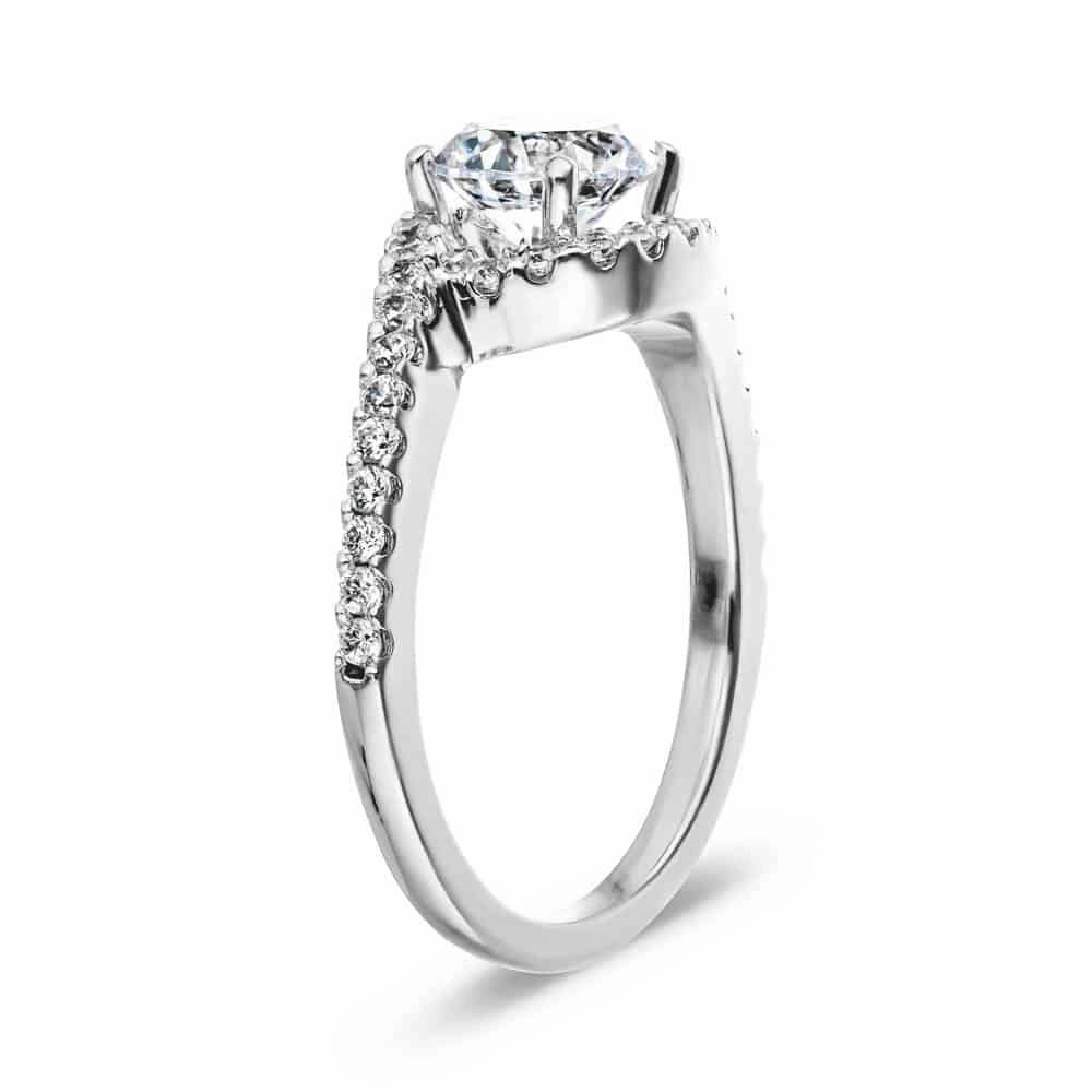 Madison Round Lab Grown Diamond Bypass Halo Engagement Ring fashion lover