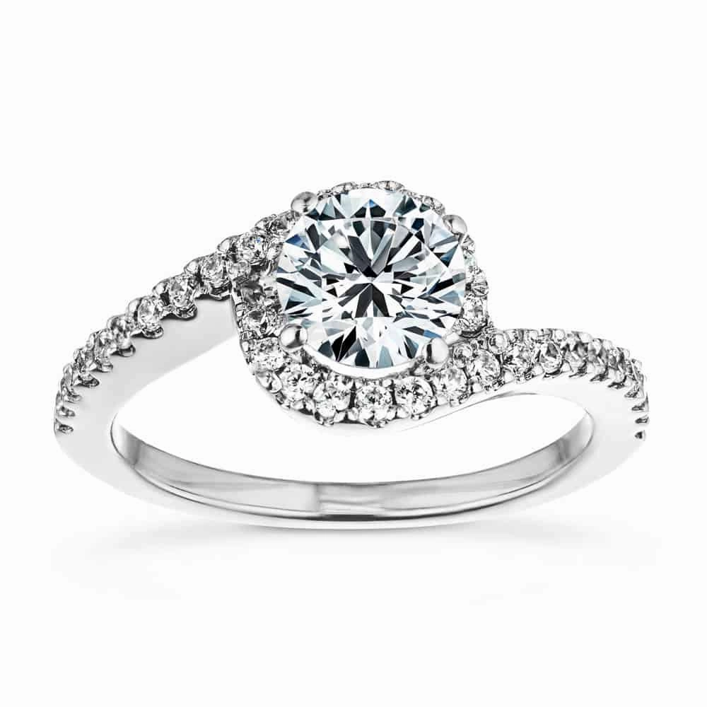 Madison Round Lab Grown Diamond Bypass Halo Engagement Ring Secure Embellishment