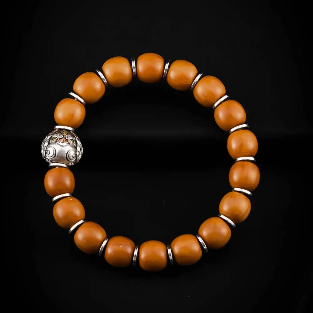 Magpie Bead Bracelet: Oxidized Silver / Blue Tiger's Eye / 20pcs(Beaded)   2pcs(Extra)