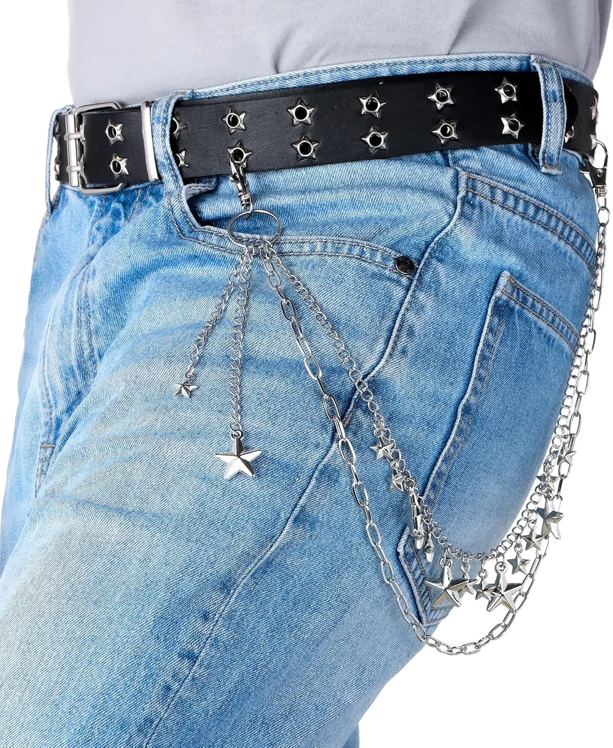 Manfnee Pants Chain for Men Women Punk Rock Jean Chain Wallet Chain Heavy Duty Belt Chains Hip Hop