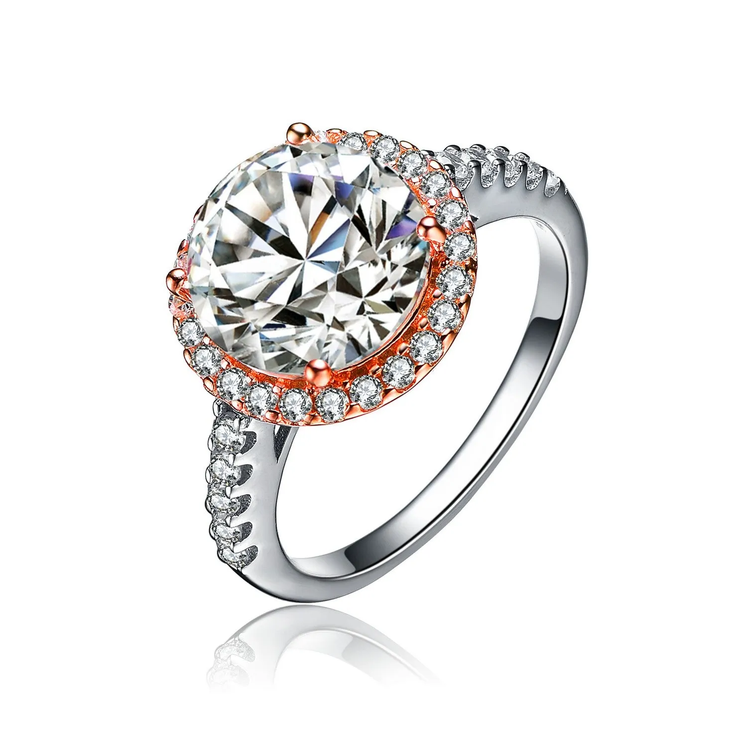 Marie Rose Gold Circle Solitaire Engagement Ring