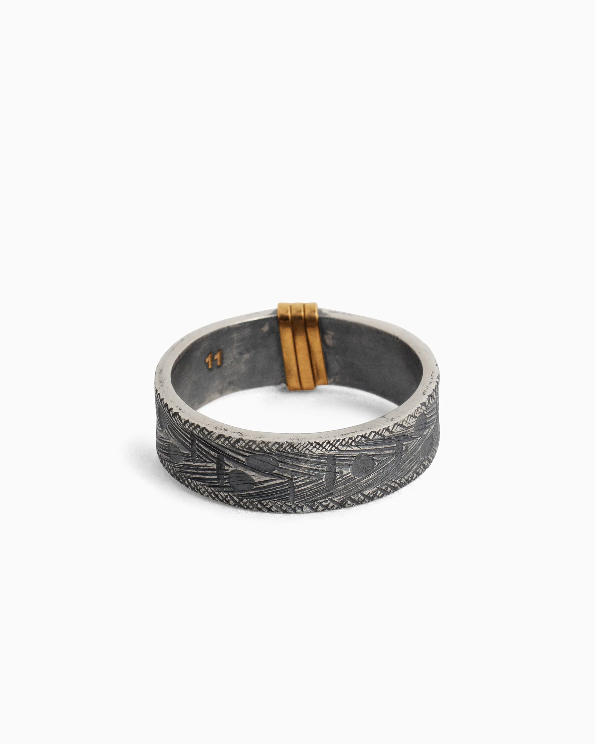 Marine Texture Ring with Gold Wraps
