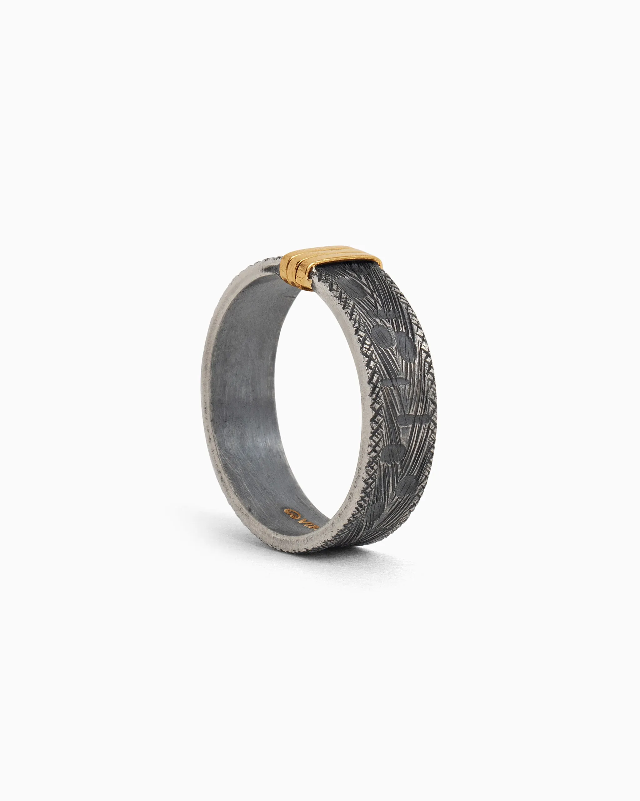 Marine Texture Ring with Gold Wraps