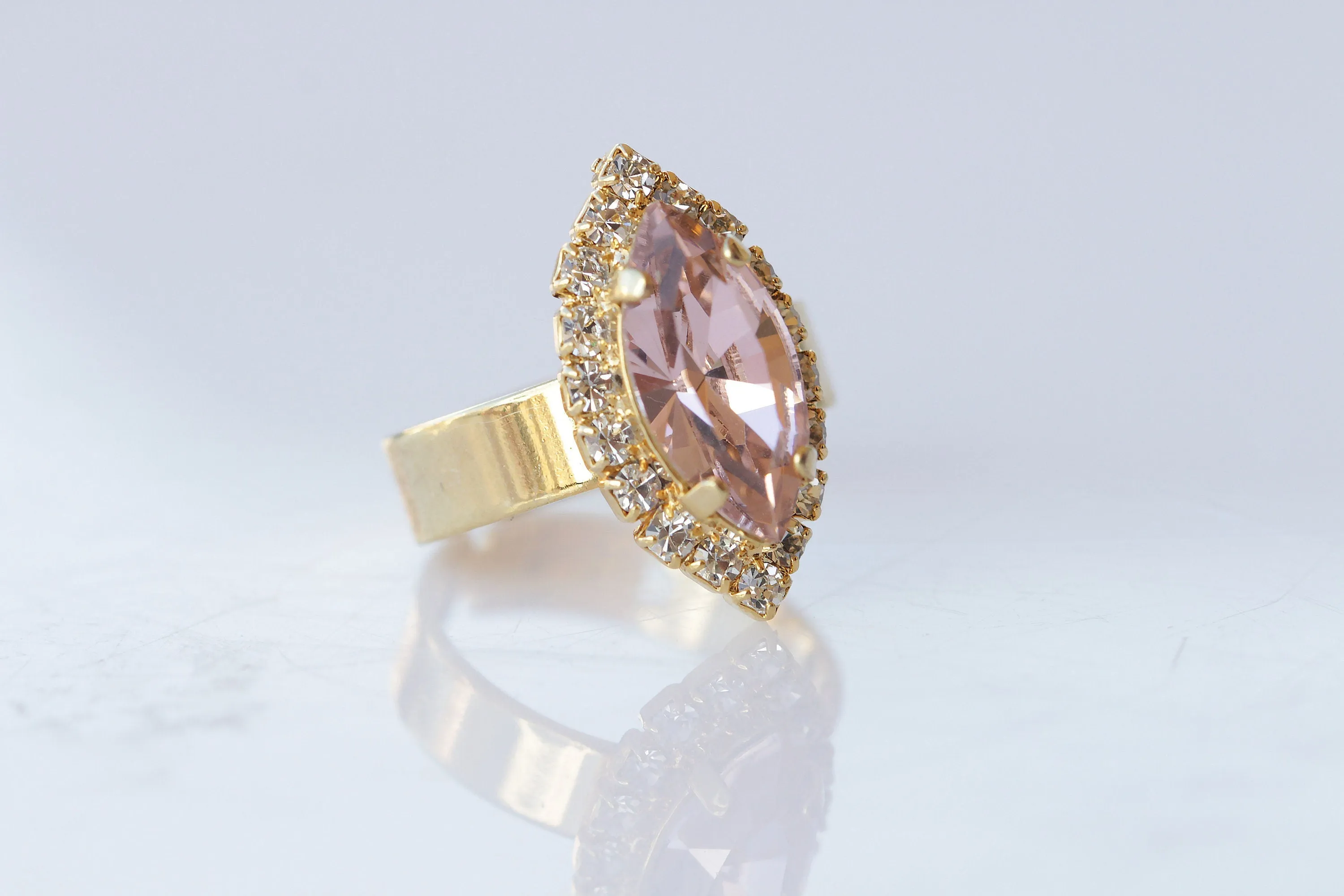Marquise Morganite Ring