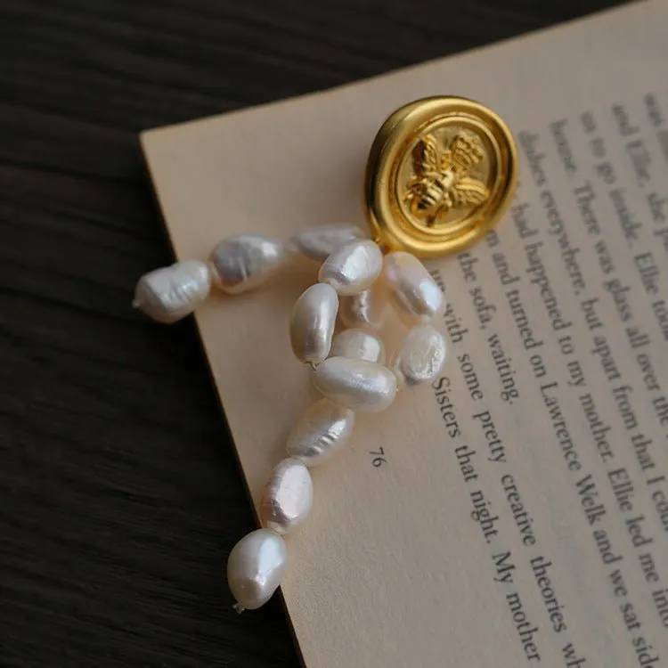 Matte Embossed Bee Badge Brooch