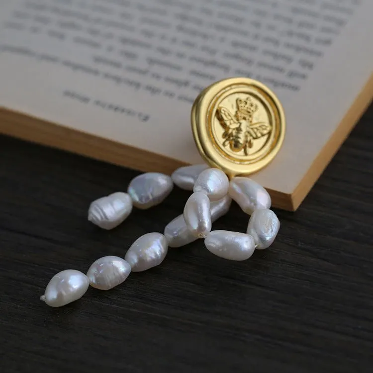 Matte Embossed Bee Badge Brooch