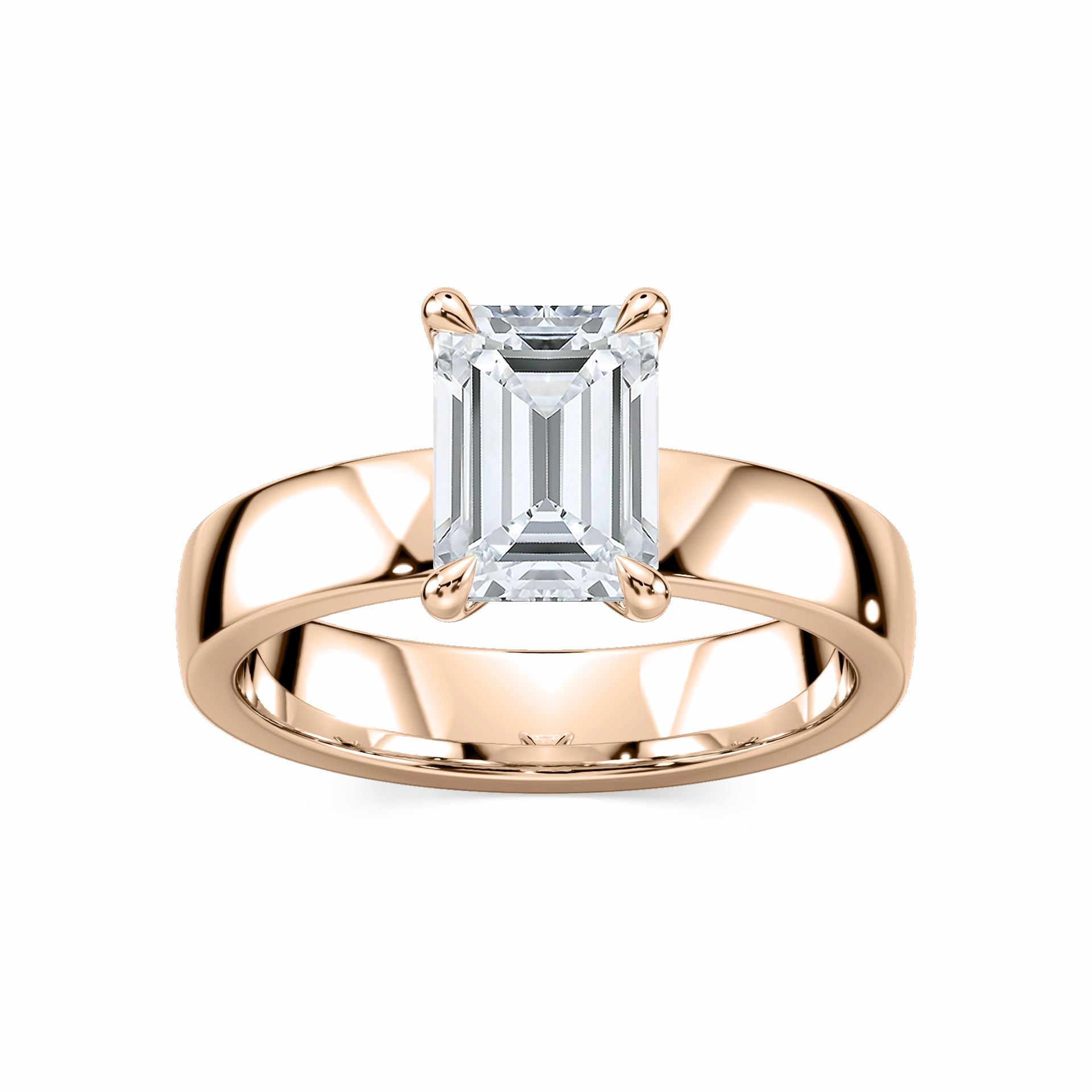 Bold Decoration Maya Oval Lab Grown Diamond 5mm Cigar Band Solitaire Engagement Ring