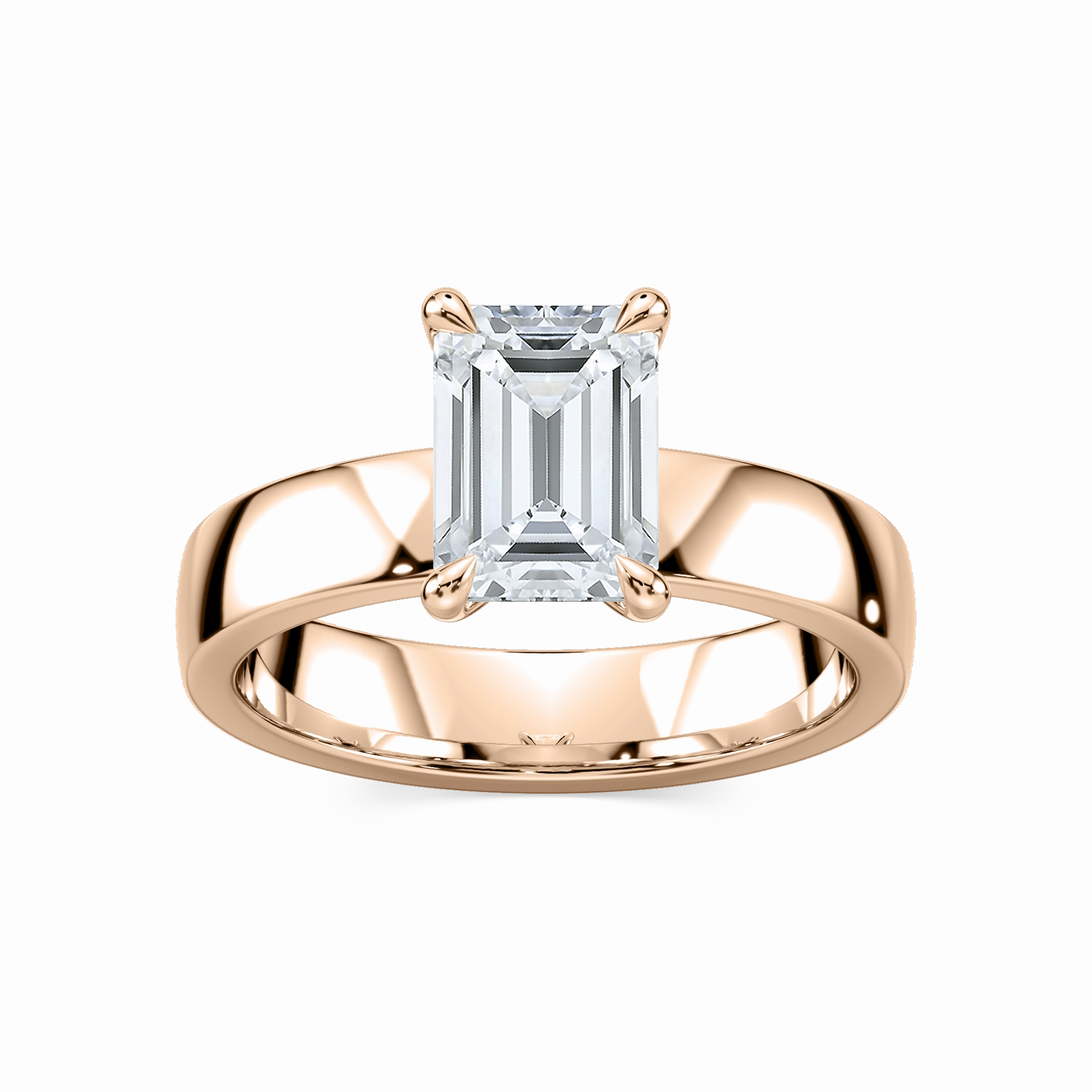 Maya Oval Lab Grown Diamond 5mm Cigar Band Solitaire Engagement Ring Fun Detail Secure Design