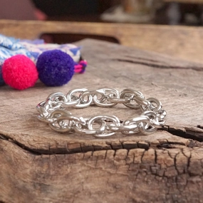 Almost Gone Chunky Chain Stretchy Bracelet Gold Silver Tones