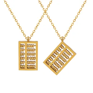 Medieval Inspired Personalized Abacus Pendant Necklace with Collarbone Chain