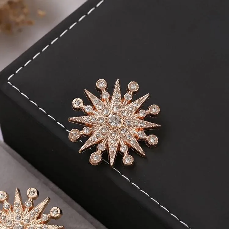 Meliora Rose gold Star Rhinestone Brooch
