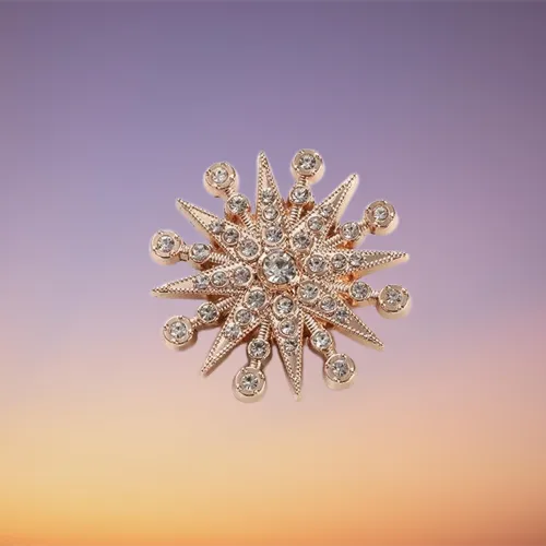 Meliora Rose gold Star Rhinestone Brooch