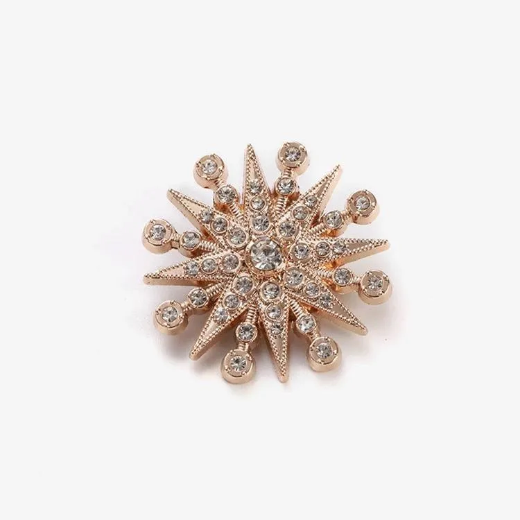Meliora Rose gold Star Rhinestone Brooch