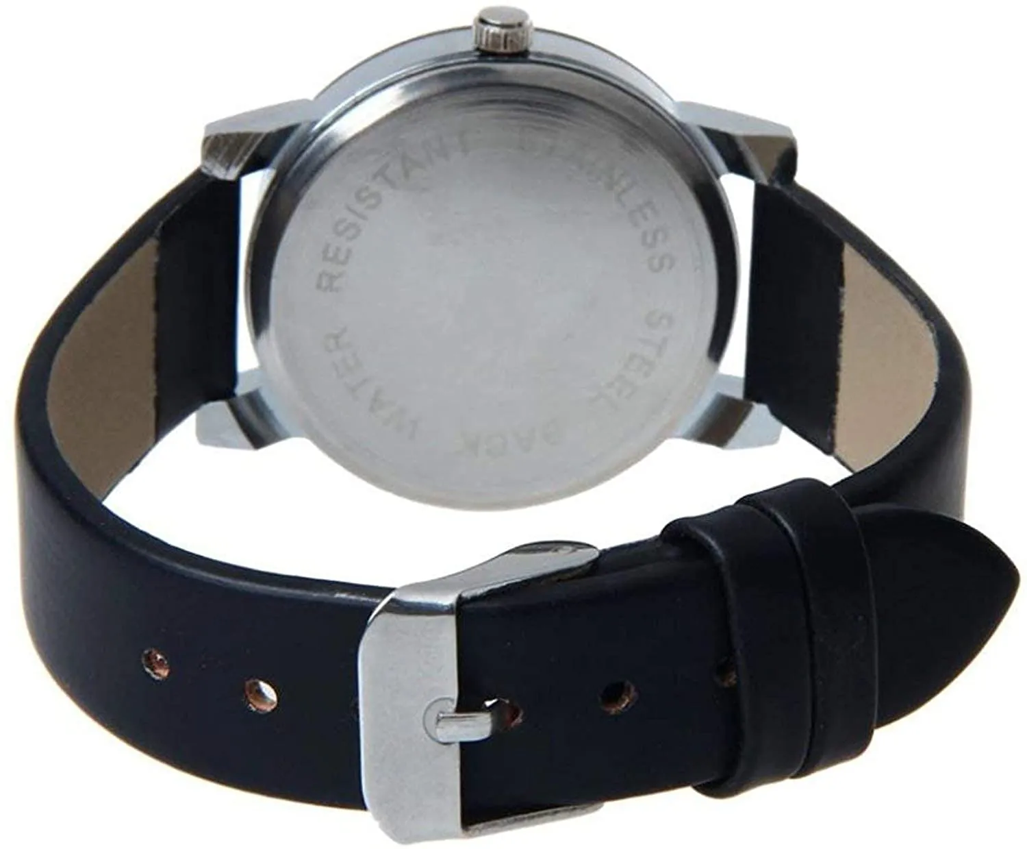 Men's Analog Quartz Black PU Leather Watch