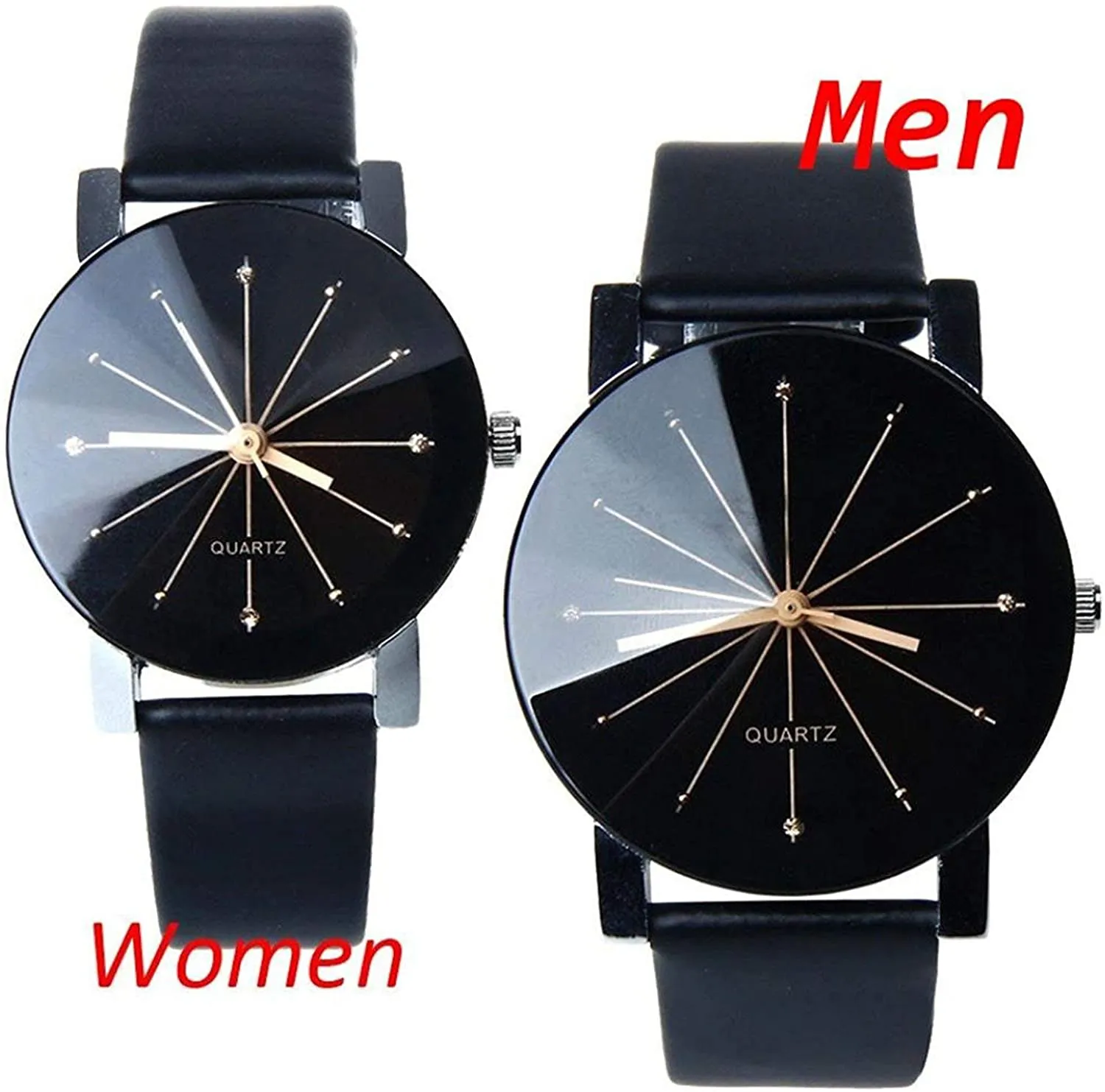 Men's Analog Quartz Black PU Leather Watch