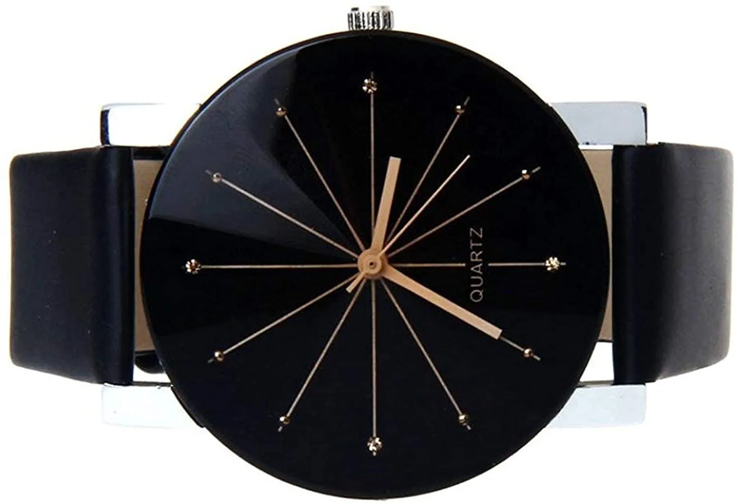 Men's Analog Quartz Black PU Leather Watch