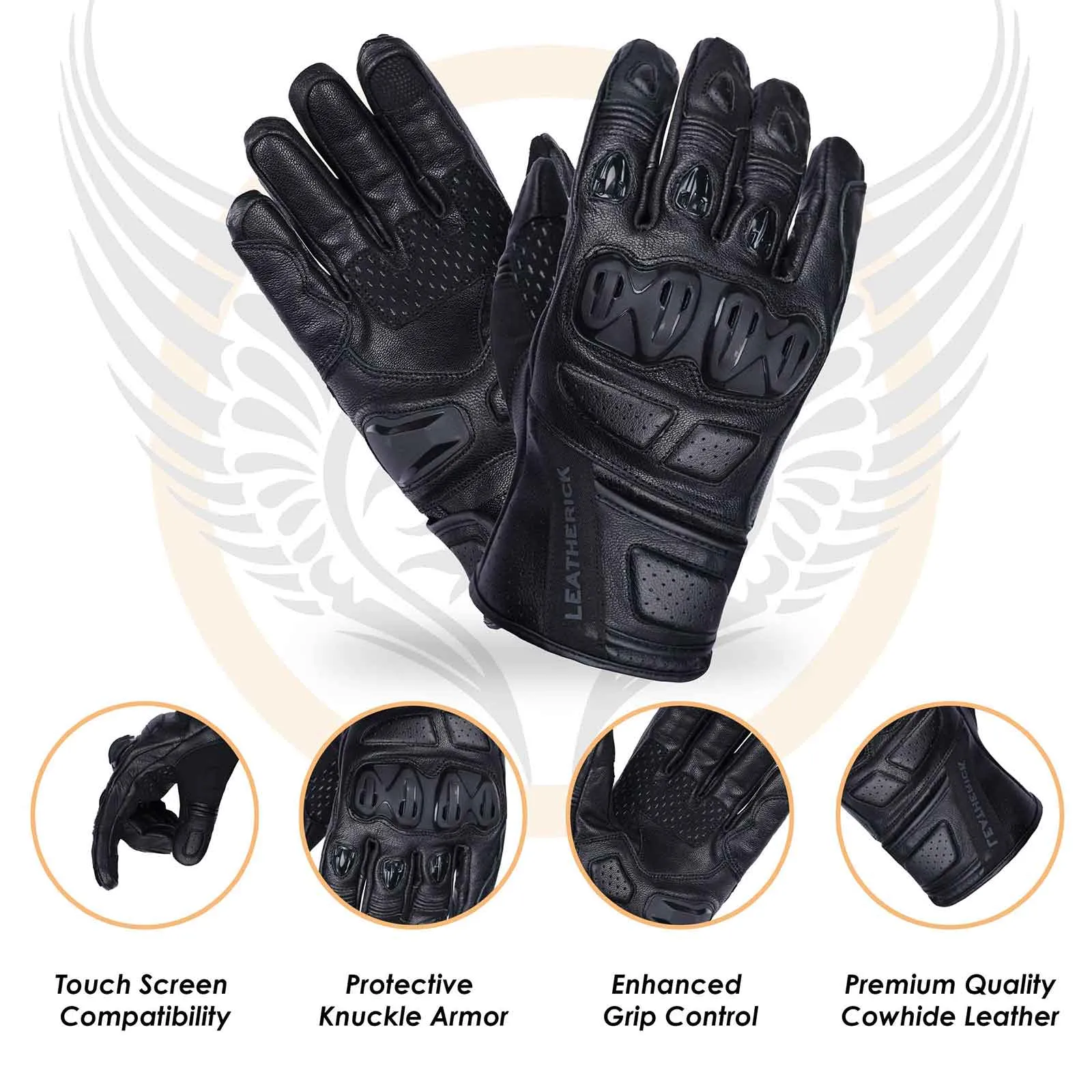 Men’s CE-Certified Motorcycle Gloves with Protective Knuckles