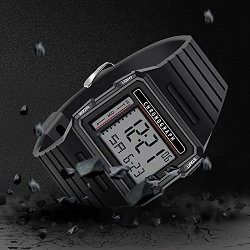 Mens Digital Sports Large Face Military Square Watches