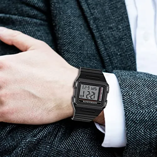 Mens Digital Sports Large Face Military Square Watches