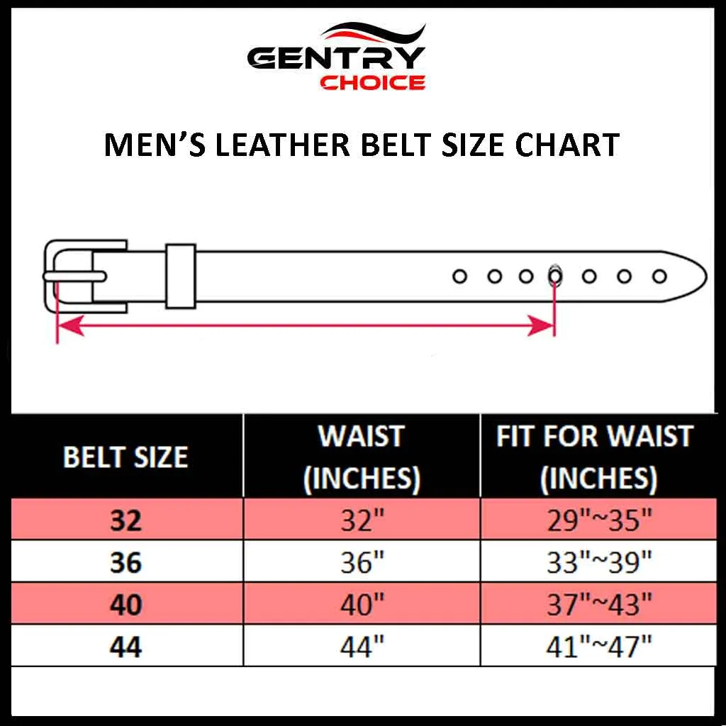 Men's Dress Leather Belt Salika Red Brown