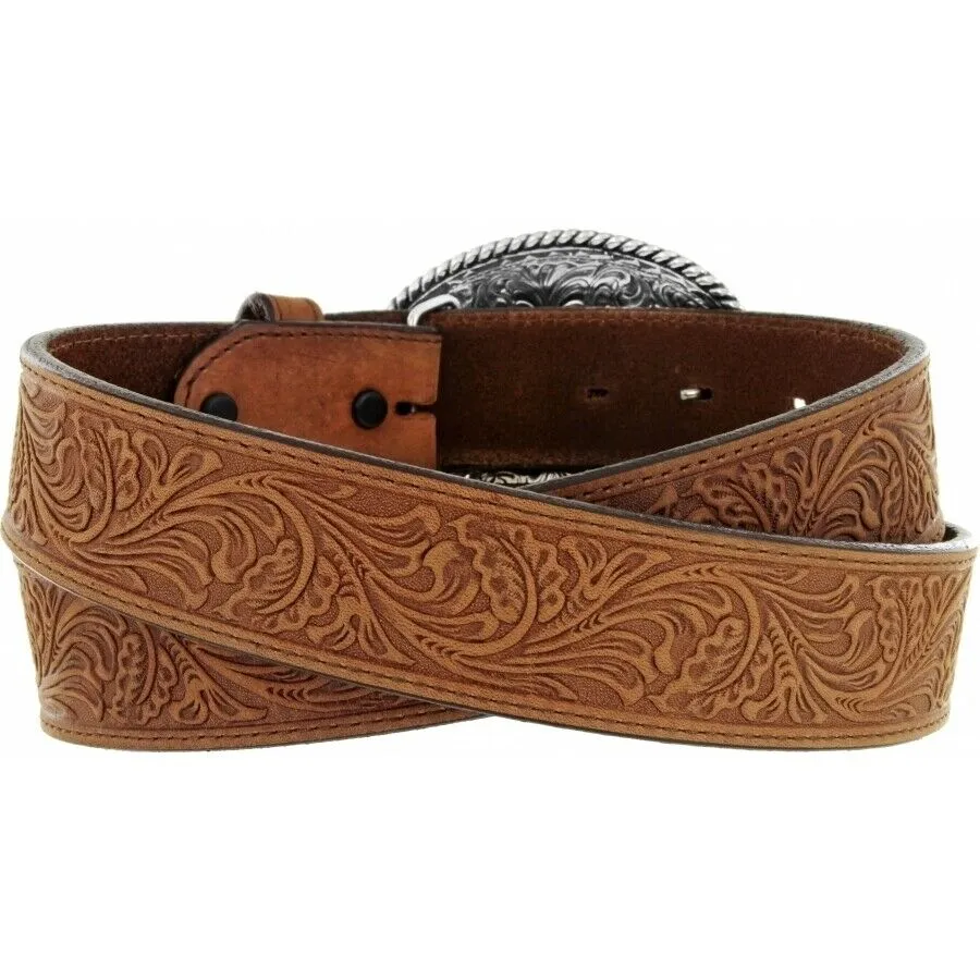 Men's Floral Leather Trophy Belt by Leegin 242CG