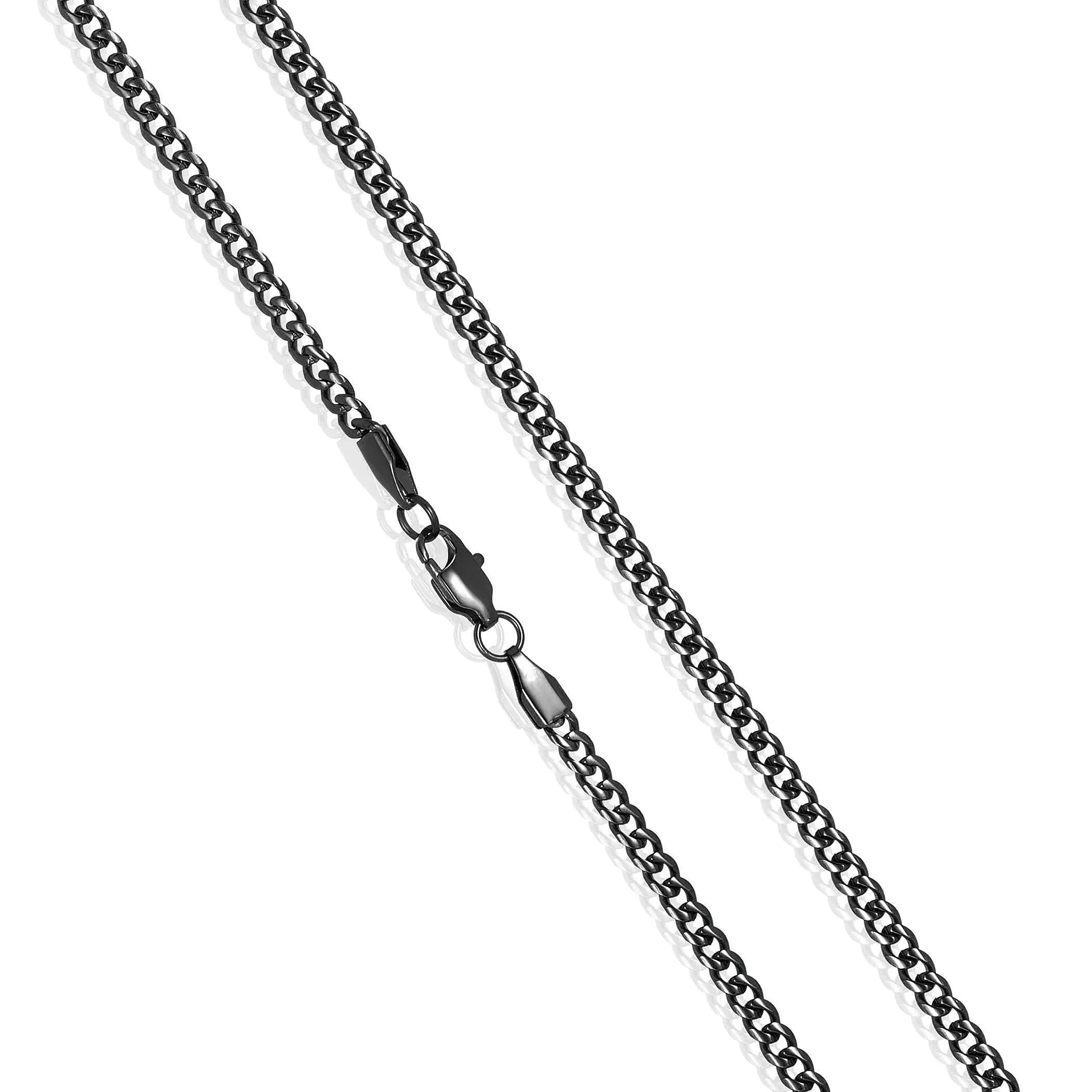 Men'S Gold Plated Stainless Steel Rounded Curb Chain Necklace (3.5Mm) - 22"