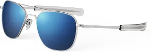 Mens or Womens Aviator Sunglasses, Matte Chrome, Classic, Polarized and Non-Polarized with UV Protection by Randolph USA