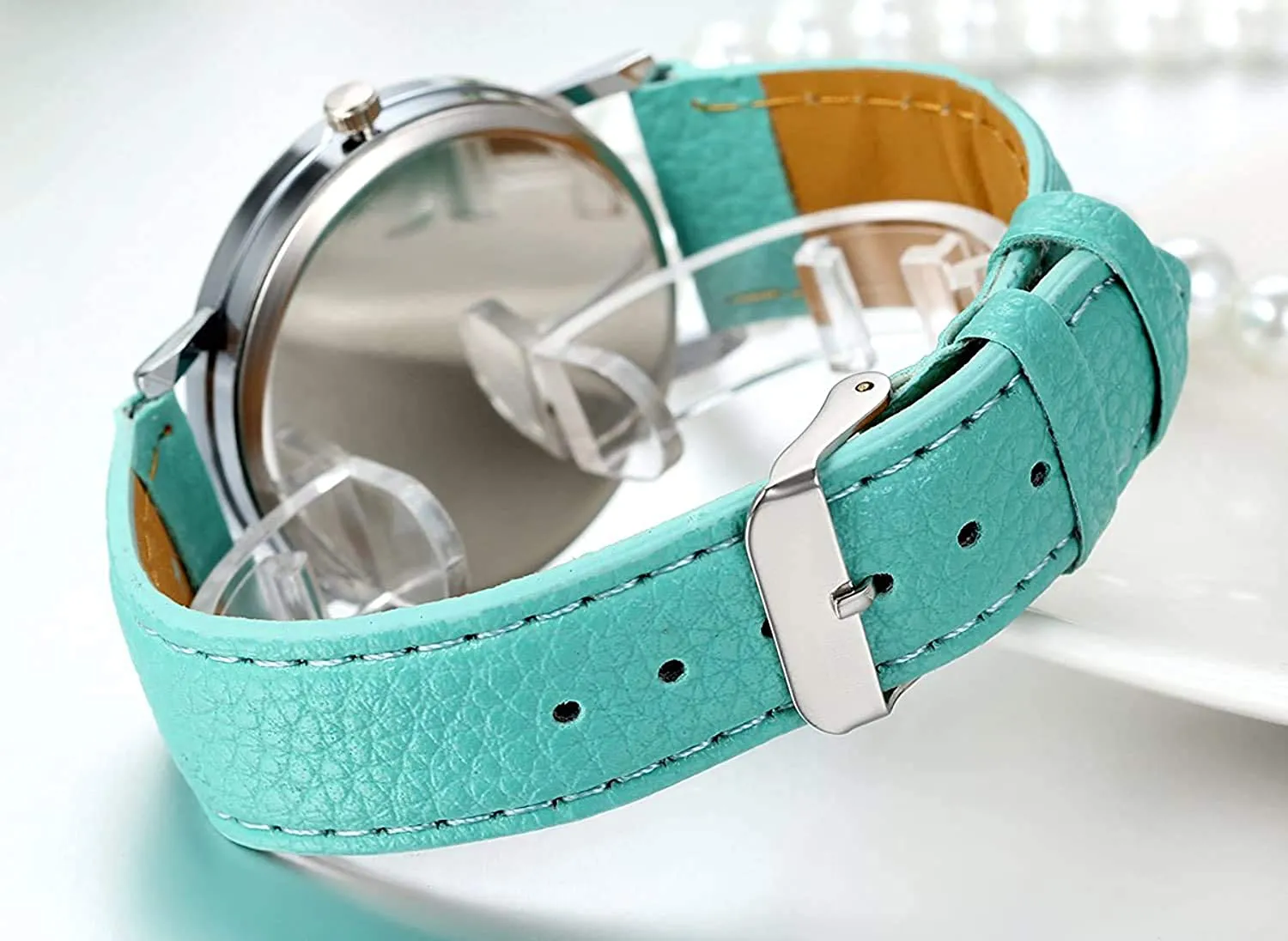 Men's "Whatever, I'm Late Anyway" Leather Strap Quartz Wrist Watch