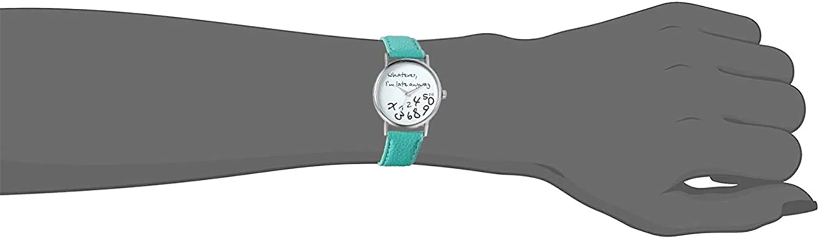 Men's "Whatever, I'm Late Anyway" Leather Strap Quartz Wrist Watch