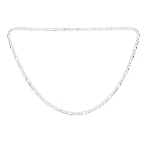 Men's Solid Sterling Silver Figaro Chain Necklace 5.5MM Nickel-Free Made in Italy