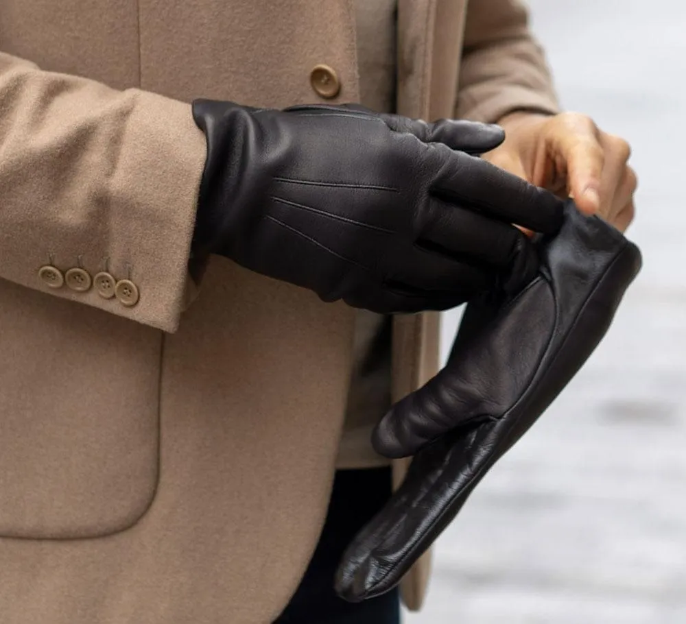 Men's Touchscreen Cashmere Lined Gloves