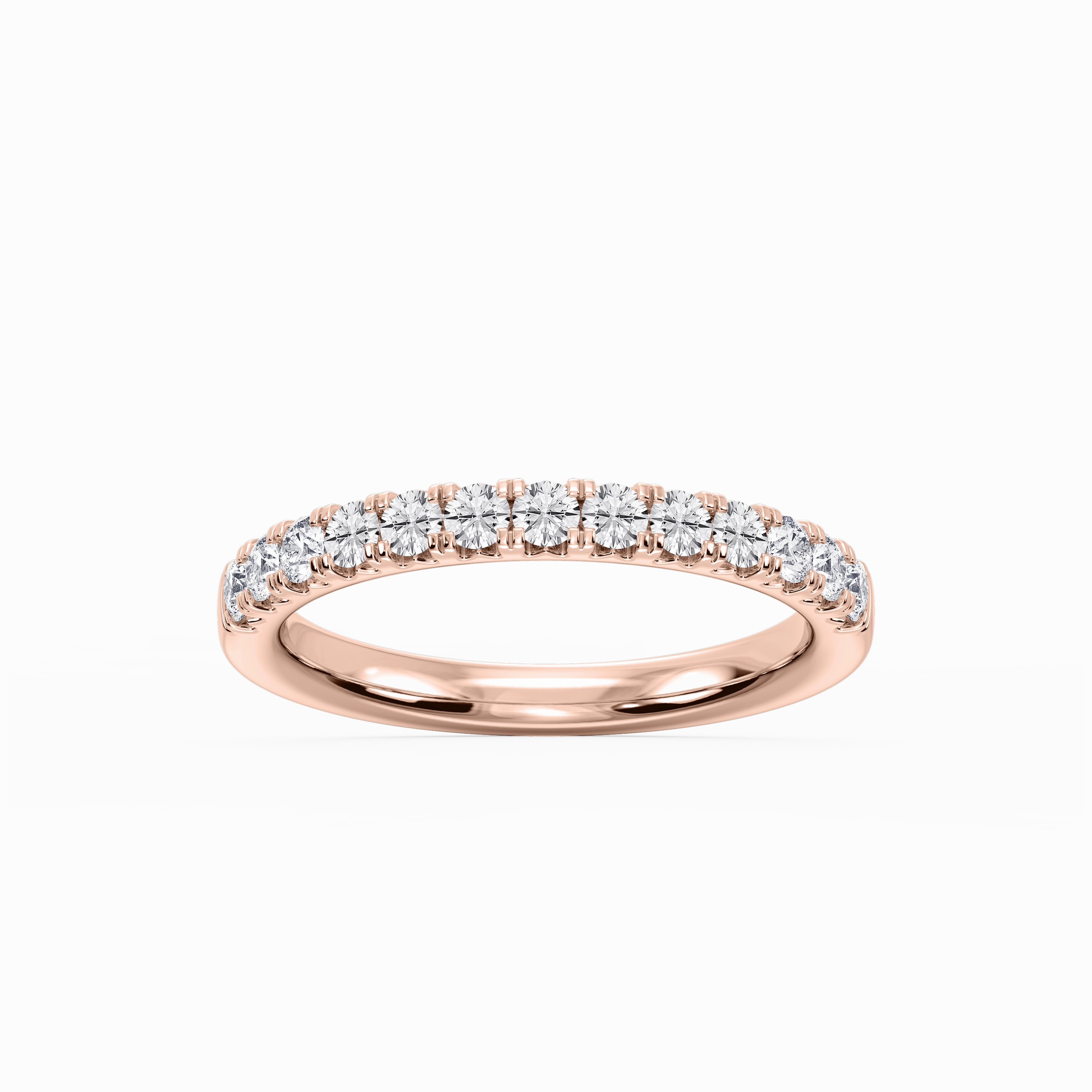 Unique Trinket Meredith Round Lab Grown Diamond French Pave Wedding Band