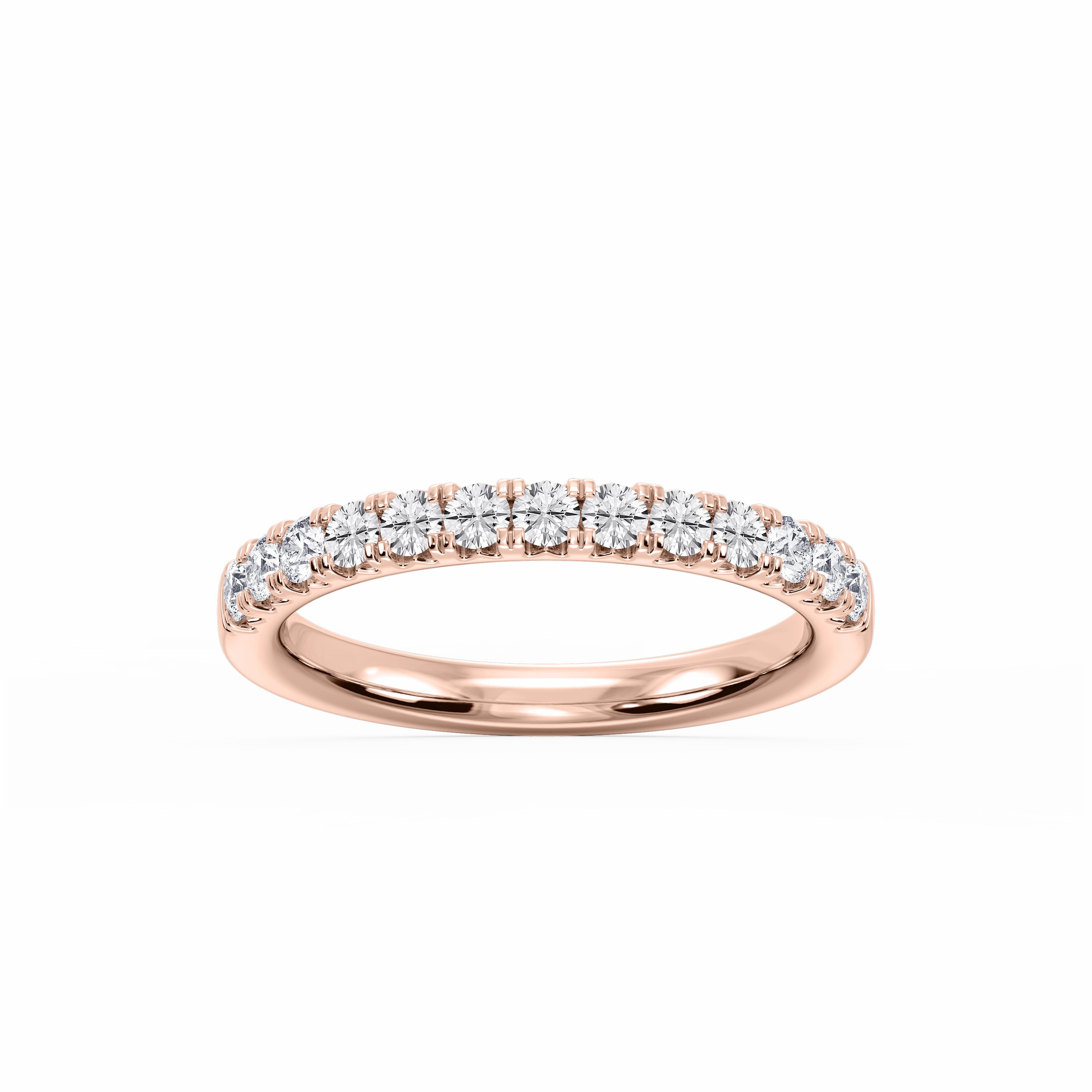 Exquisite Accessory Meredith Round Lab Grown Diamond French Pave Wedding Band