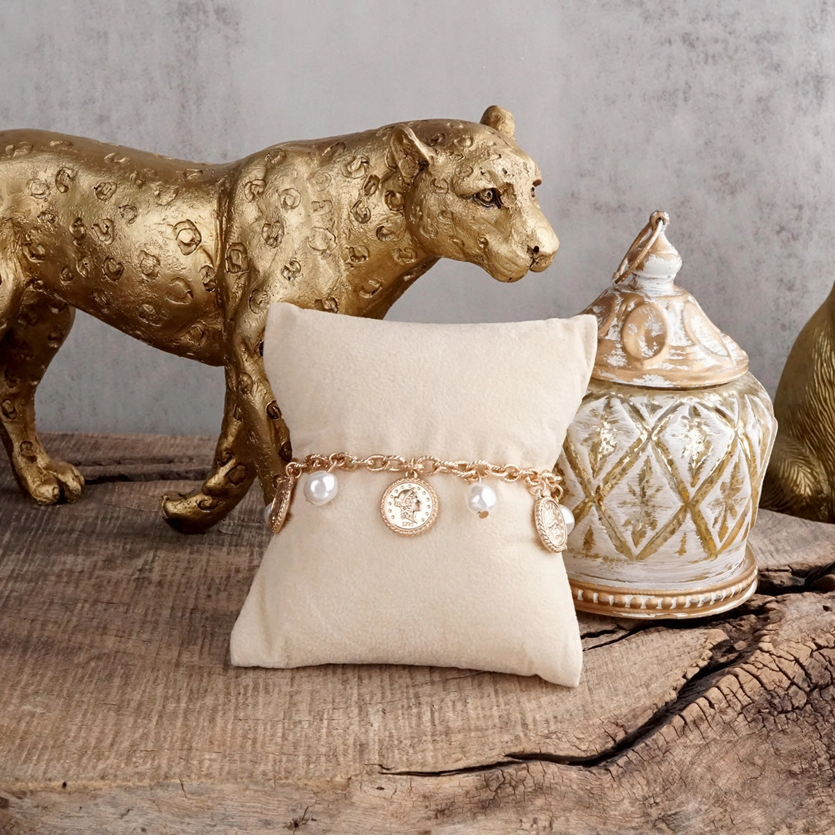 Starlit Relics ?C Coin & Pearl Charm Bracelet Artisan Creations