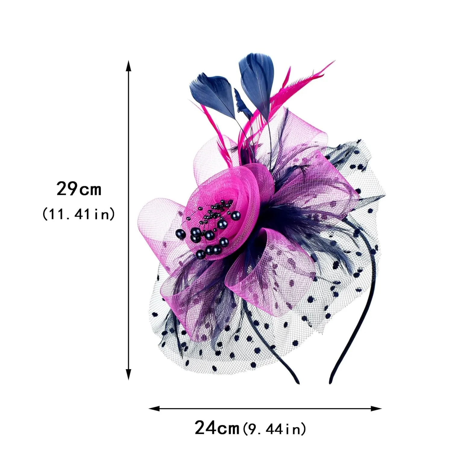 Mesh Feathers Hair Clip Tea Party ladies Hat For Women Wedding Flower Cocktail Hairwear hairbands Headband makeup hairband