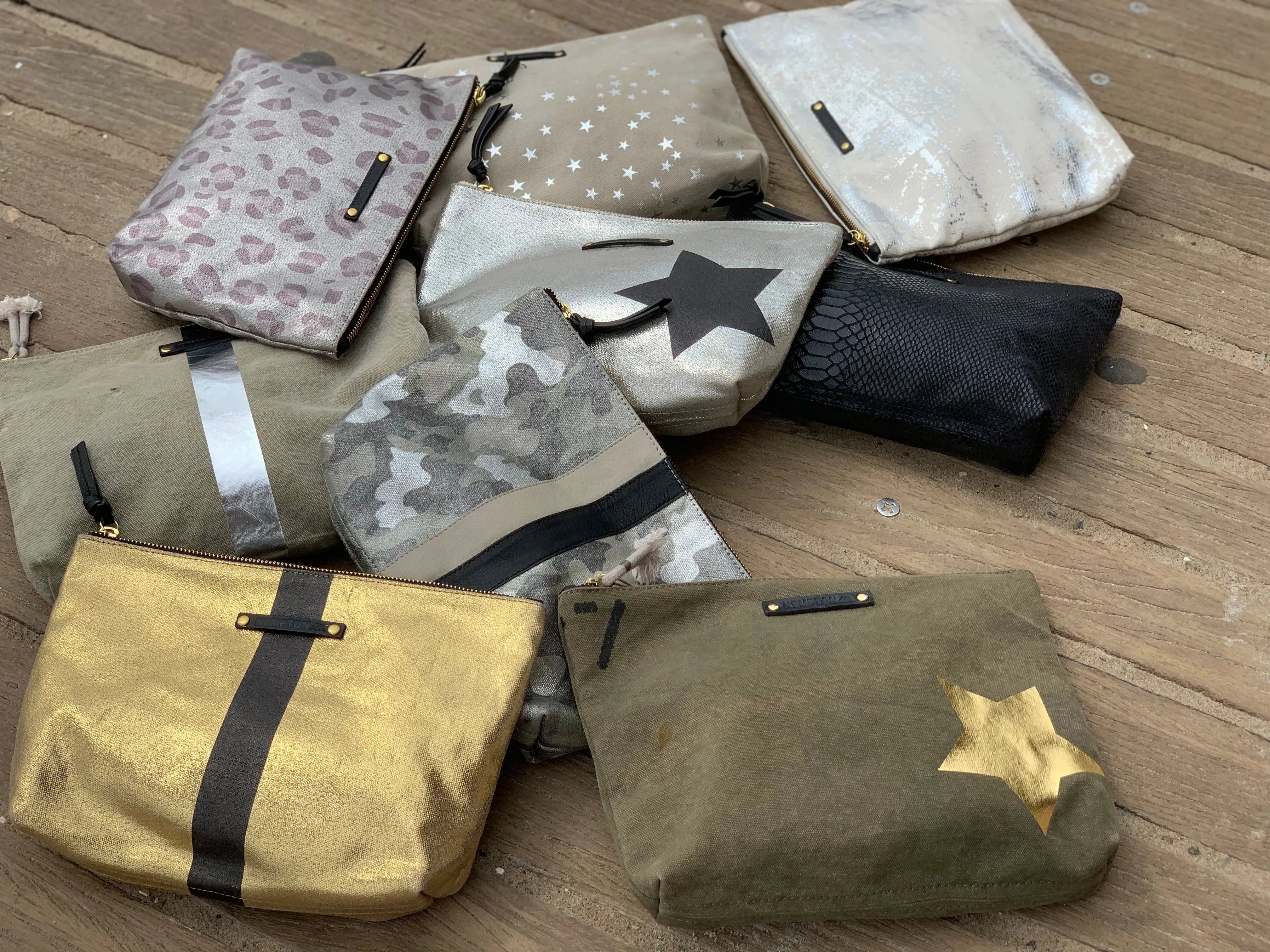 Metallic Camo Canvas Pouch