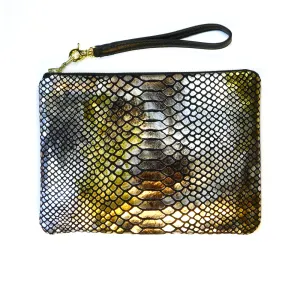 Metallic Snake Zip Pouch