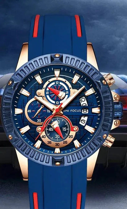 MFPro™ Men's Blue Casual Sports Quartz Waterproof Wrist Watch