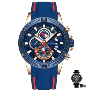 MFPro™ Men's Blue Casual Sports Quartz Waterproof Wrist Watch