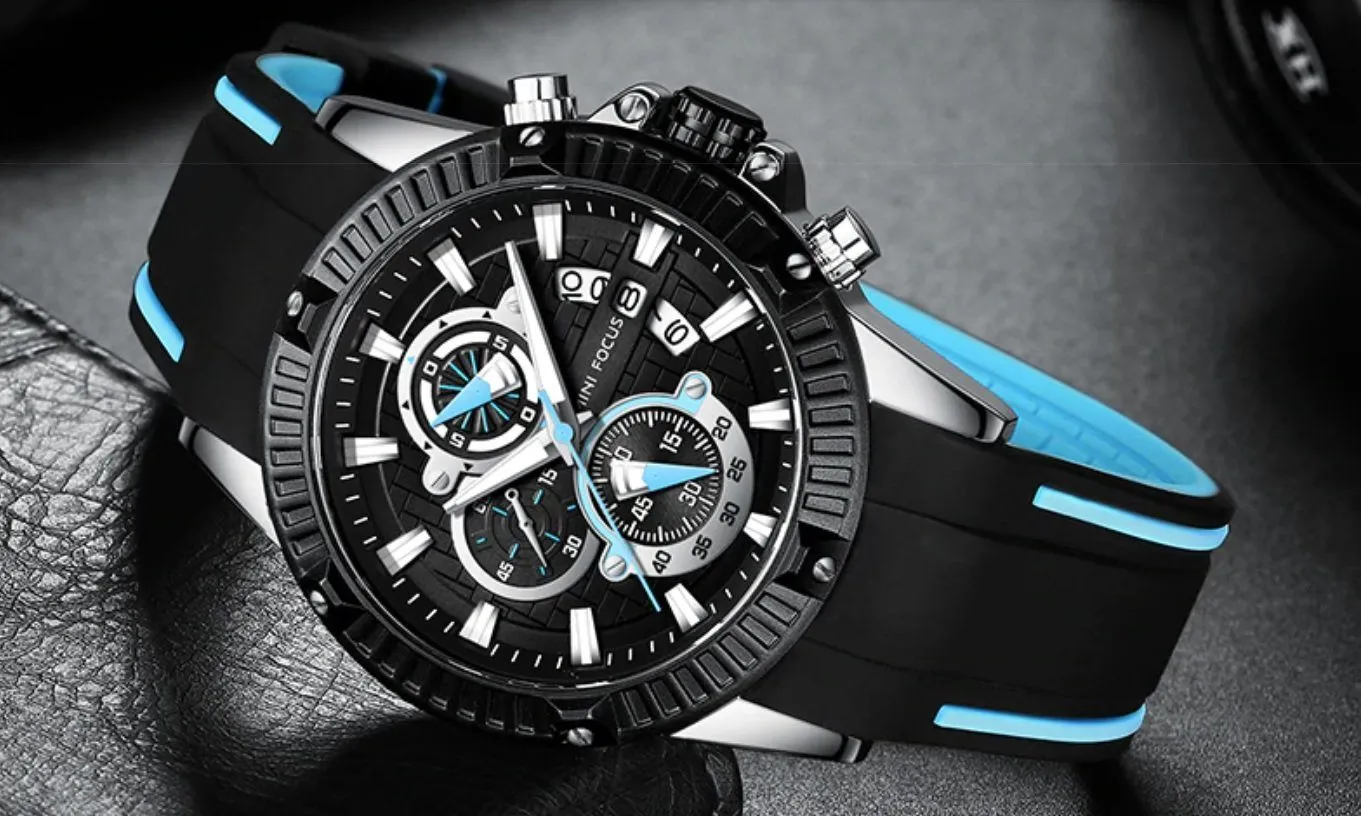 MFPro™ Men's Blue Casual Sports Quartz Waterproof Wrist Watch
