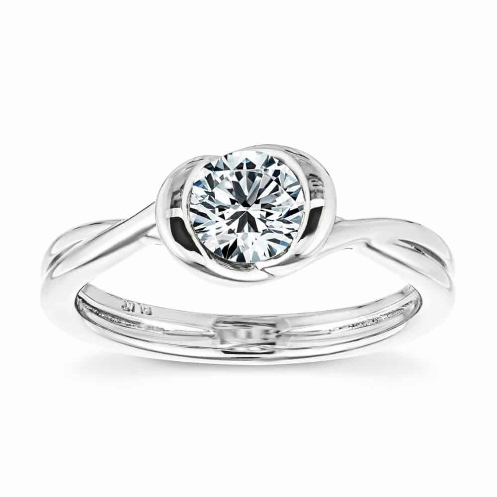 Mia Round Lab Grown Diamond Modern Solitaire Engagement Ring Contemporary Emblem