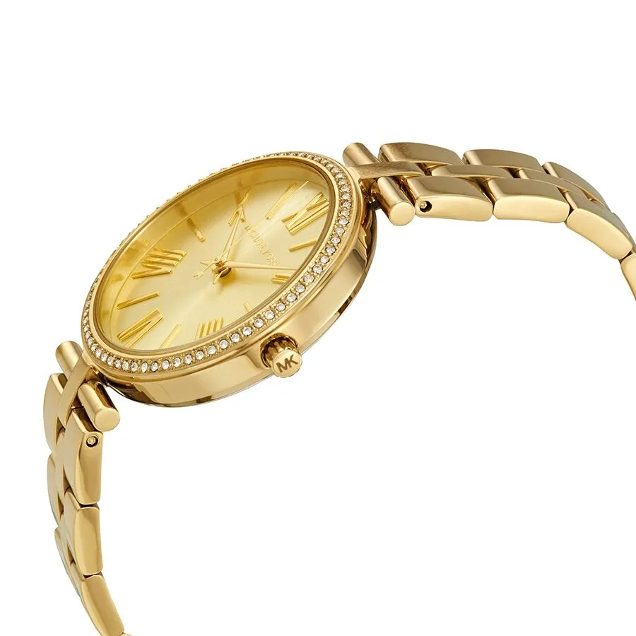 Michael Kors Maci Crystal Yellow Gold Dial Ladies Watch MK3903