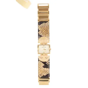 Michael Kors Yellow Gold Plated Stainless Steel Leather Watch