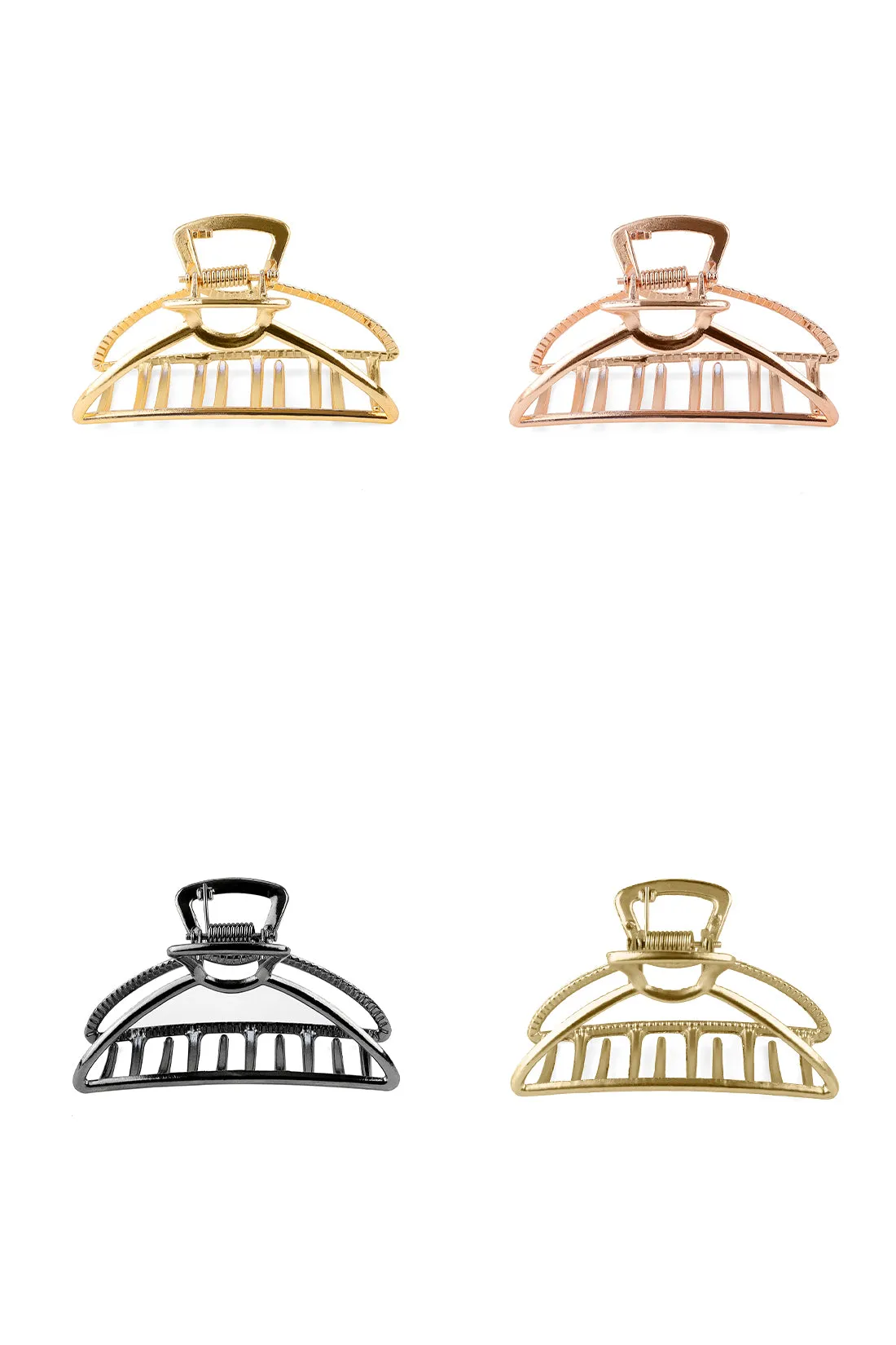 Mighty Moon Metal Hair Claw Clip - Matte Gold
