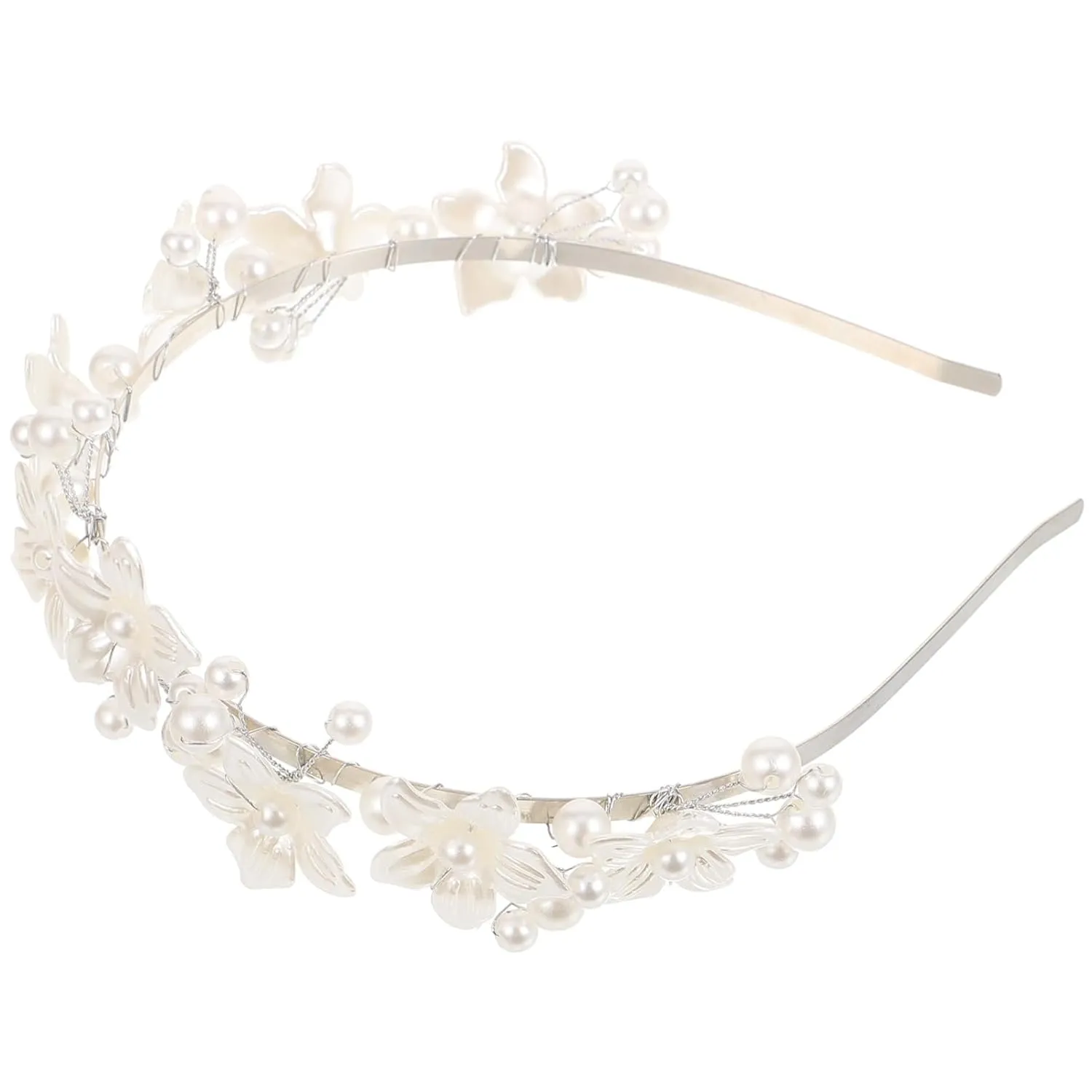 Mikinona Faux Pearl Headband Headband Pearl Crown for Wedding Fashionable Bridal Accessory
