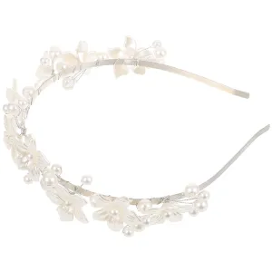 Mikinona Faux Pearl Headband Headband Pearl Crown for Wedding Fashionable Bridal Accessory