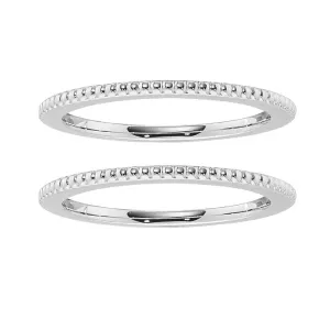 Milgrain Gold Ring Guards Insert Wedding Bands 1.1MM