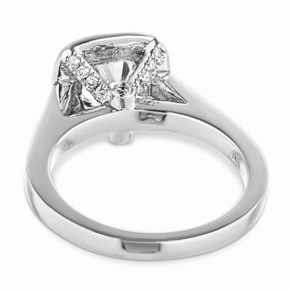 Balanced Balance Tiffany Cushion Lab Grown Diamond Luxury Antique Vintage Halo Engagement Ring