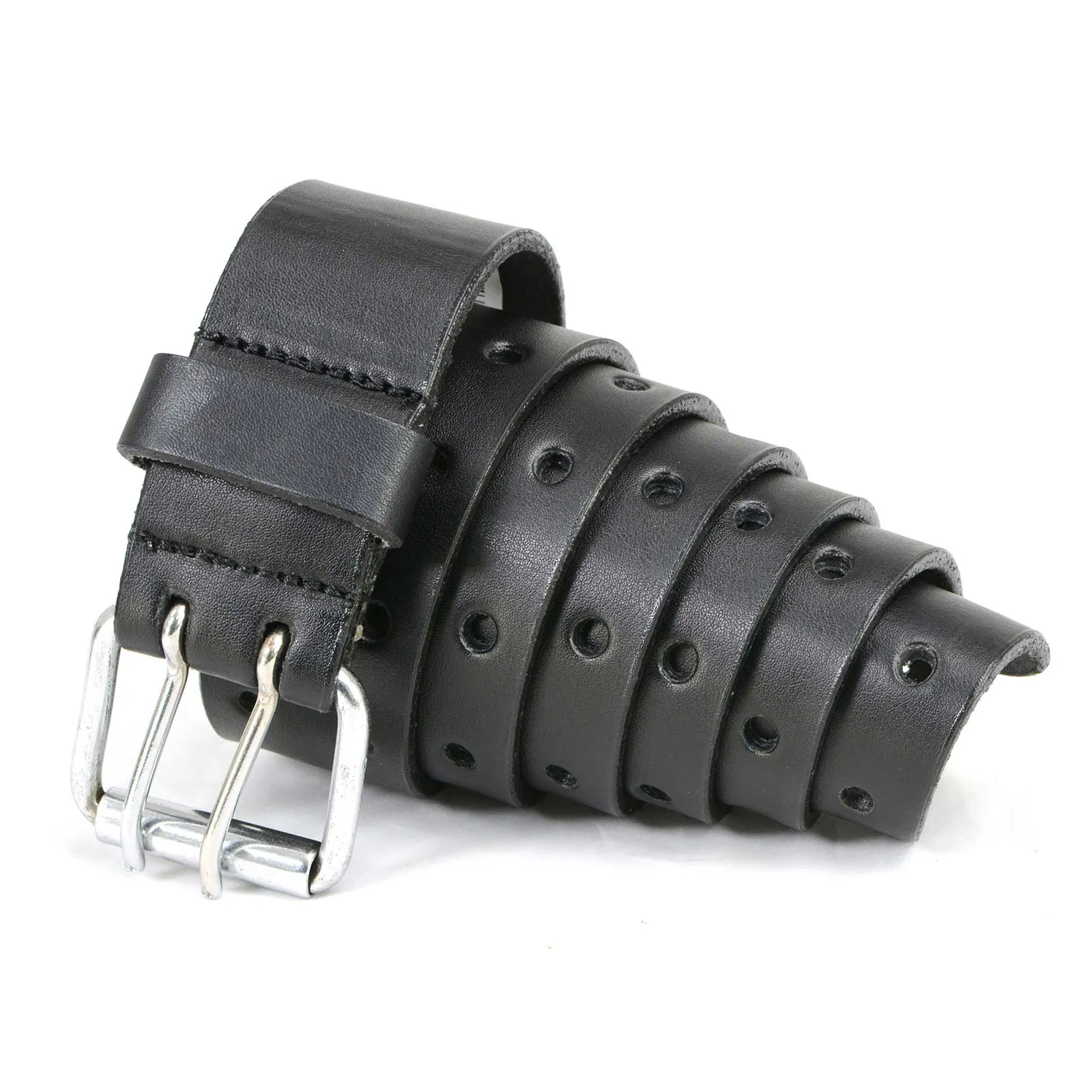 Milwaukee Leather MP7121 Men's Double Prong - Black Genuine Leather