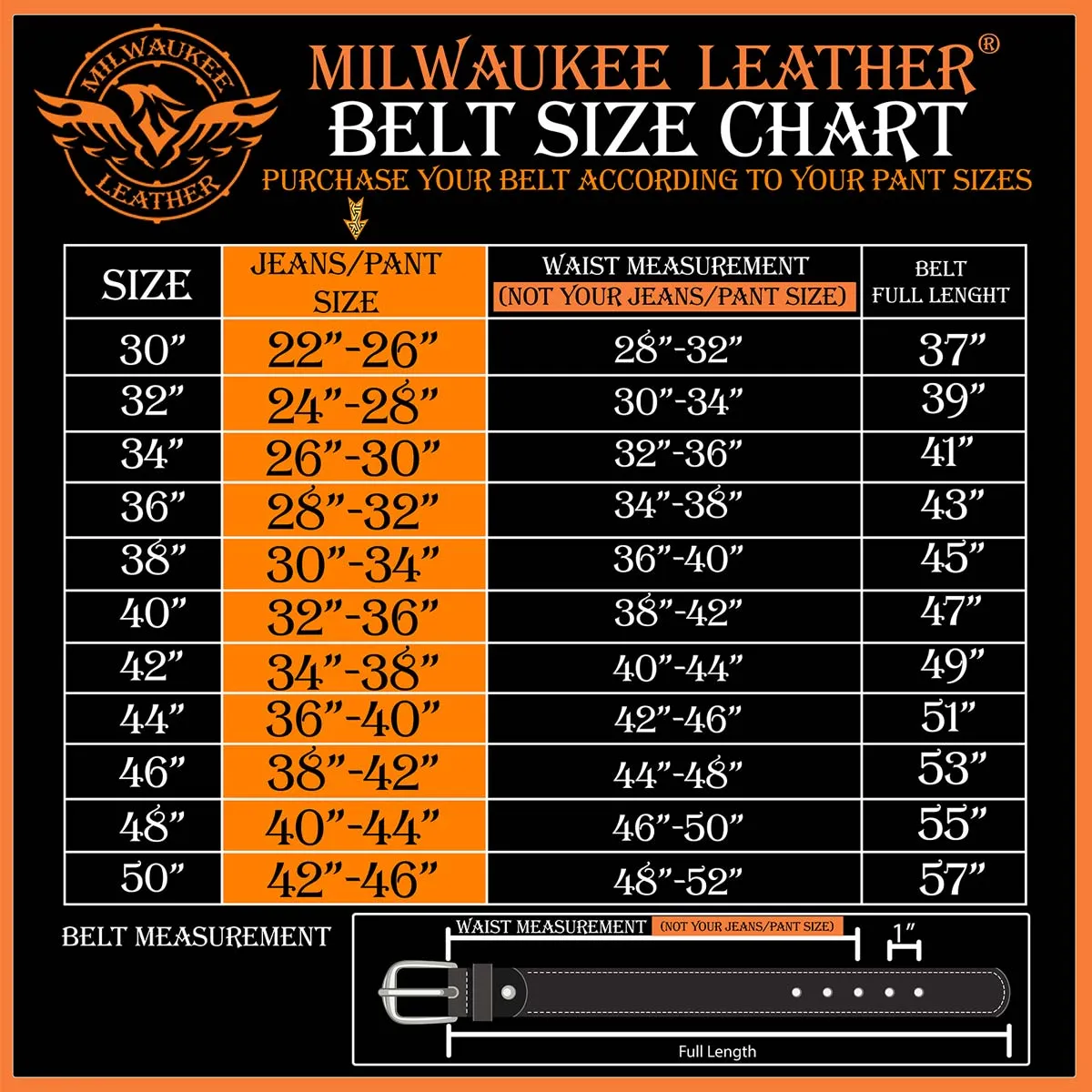 Milwaukee Leather MP7121 Men's Double Prong - Black Genuine Leather